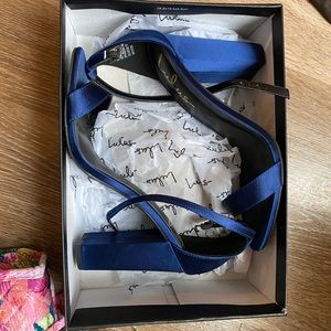Lulus blue satin block heel